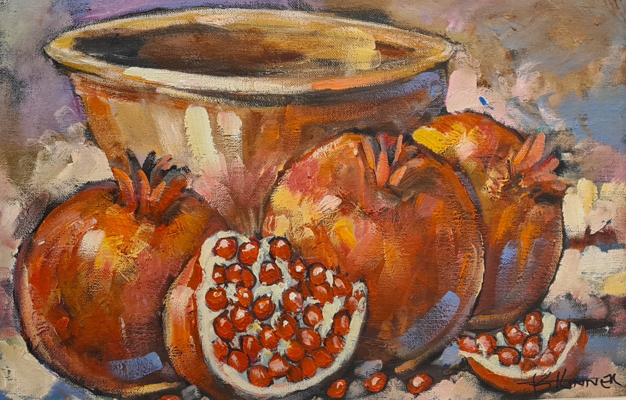 Art code 2814 oil on canvas, framed 650x500mm