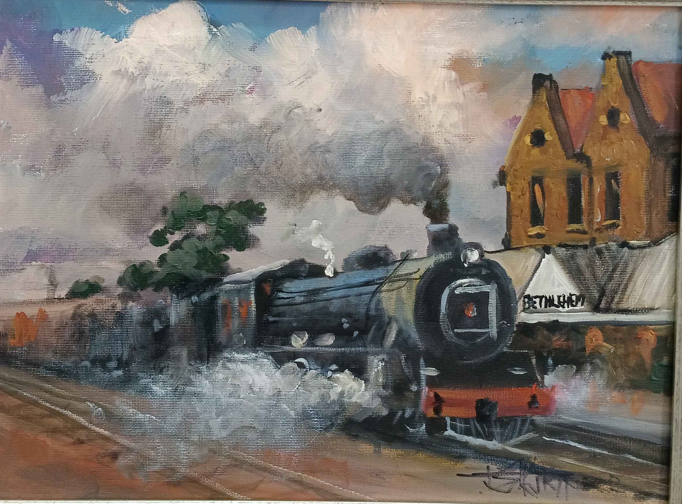 Art code 3304 oil on canvas framed 490x690mm