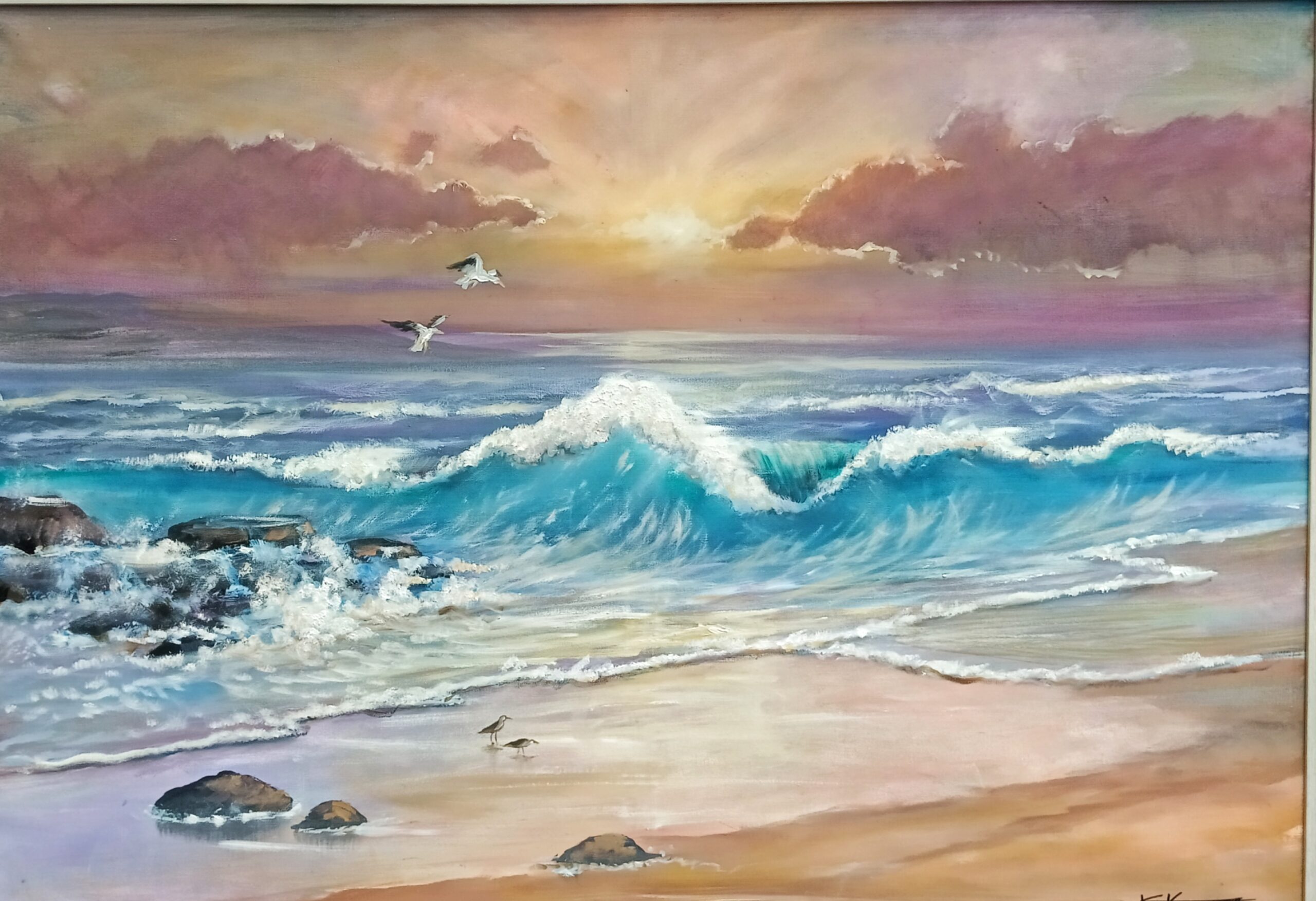 Art code 3376 1230x930mm Oil on canvas framed Oorspronklike Olieverf skildery/e in olieverf op doek, geraam of ongeraam. Deur Suid Afrika se kunstenaar, Freddie Skinner, wat hierdie jaar 25jaar voltyds skilder.